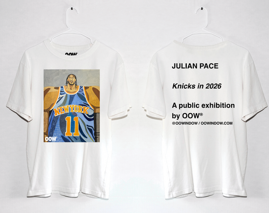 JULIAN PACE KNICKS IN 2026 EXHIBITION T-SHIRT